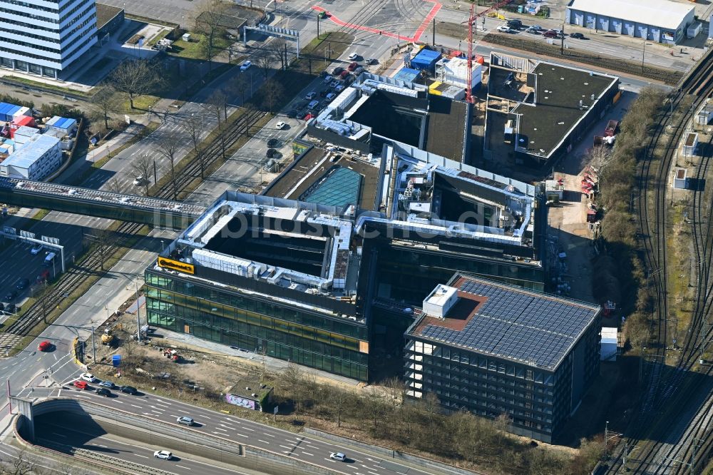 Hannover aus der Vogelperspektive: Neubau des Unternehmens-Verwaltungsgebäude der Continental AG in Hannover im Bundesland Niedersachsen, Deutschland
