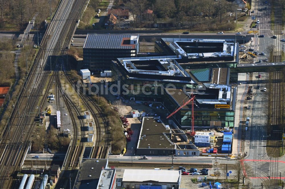 Luftaufnahme Hannover - Neubau des Unternehmens-Verwaltungsgebäude der Continental AG in Hannover im Bundesland Niedersachsen, Deutschland