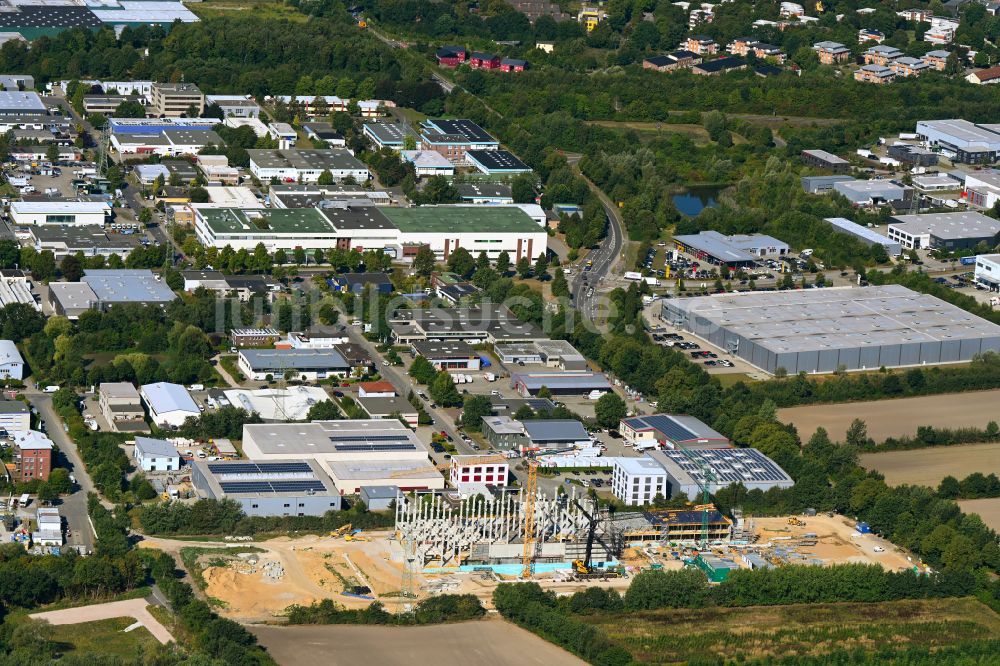 Luftaufnahme Reinbek - Neubau des Unternehmens-Verwaltungsgebäude Hertz Flavors in Reinbek im Bundesland Schleswig-Holstein, Deutschland