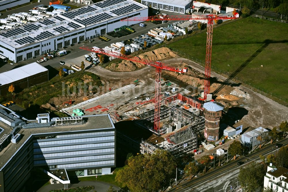 Luftbild Darmstadt - Neubau des Unternehmens-Verwaltungsgebäude der ISRA VISION AG an der Frankfurter Straße in Darmstadt im Bundesland Hessen, Deutschland
