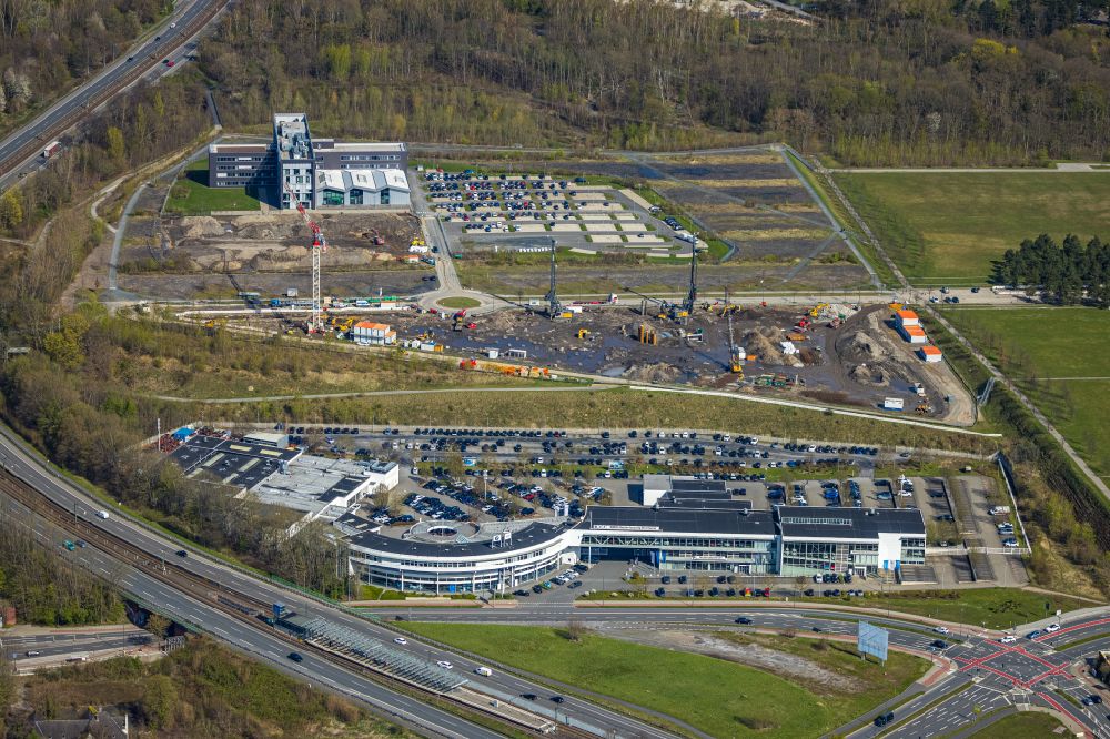 Luftbild Dortmund - Neubau des Unternehmens-Verwaltungsgebäude der Materna Information & Communications SE in Dortmund im Bundesland Nordrhein-Westfalen, Deutschland