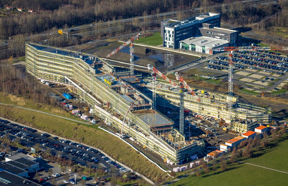 Luftaufnahme Dortmund - Neubau des Unternehmens-Verwaltungsgebäude der Materna Information & Communications SE in Dortmund im Bundesland Nordrhein-Westfalen, Deutschland