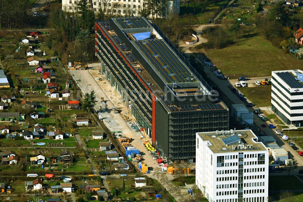 Luftaufnahme Karlsruhe - Neubau des Unternehmens-Verwaltungsgebäude Vec-tor Cam-pus in Karlsruhe im Bundesland Baden-Württemberg, Deutschland