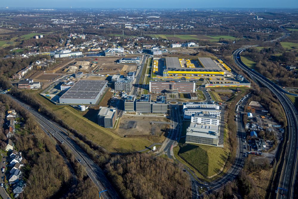 Luftbild Bochum - Neubau des Unternehmens-Verwaltungsgebäude O-Werk in Bochum im Bundesland Nordrhein-Westfalen, Deutschland