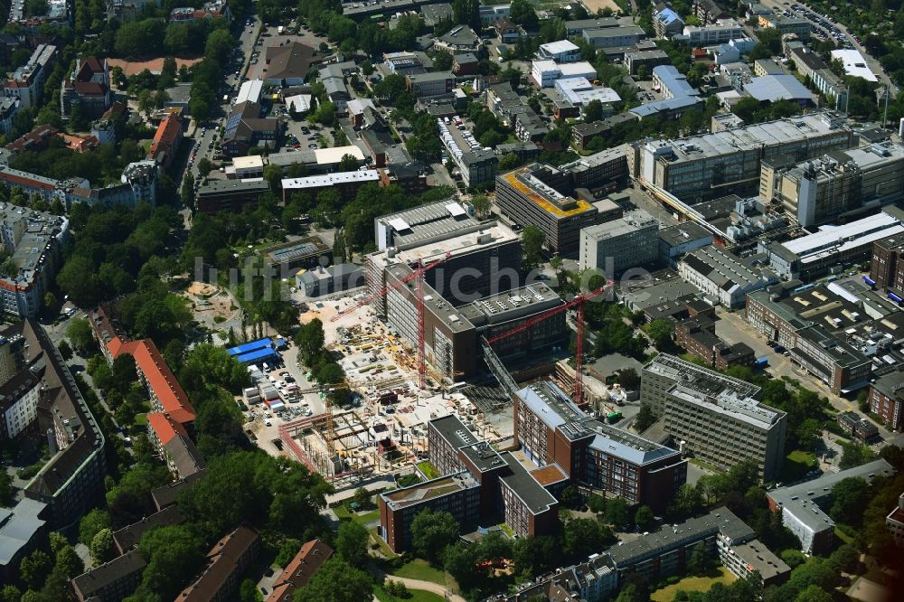 Luftaufnahme Hamburg - Neubau des Unternehmens-Verwaltungsgebäude Zentrale der Beiersdorf AG in Eimsbüttel in Hamburg, Deutschland