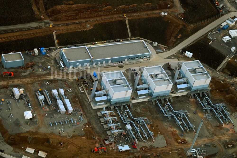 Luftbild Rimpar - Neubau einer Verdichterstadion für Erdgas in Rimpar im Bundesland Bayern, Deutschland