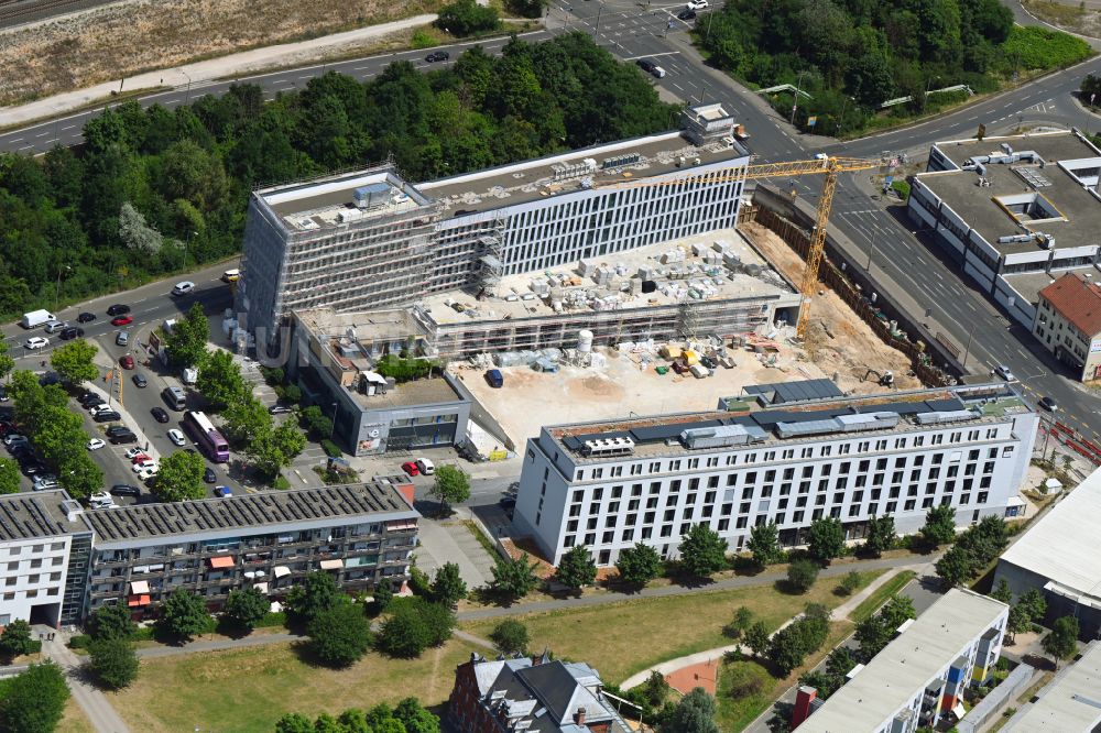Luftbild Nürnberg - Neubau des Verwaltungsgebäude des Finanzdienstleistungs- Unternehmens Evenord- Bank in Nürnberg im Bundesland Bayern, Deutschland