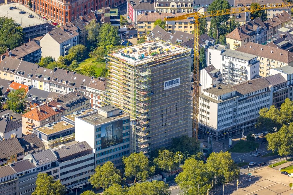 Luftbild Essen - Neubau Wohn- und Geschäftshaus Huyssenallee - Heinrichstraße in Essen im Bundesland Nordrhein-Westfalen, Deutschland