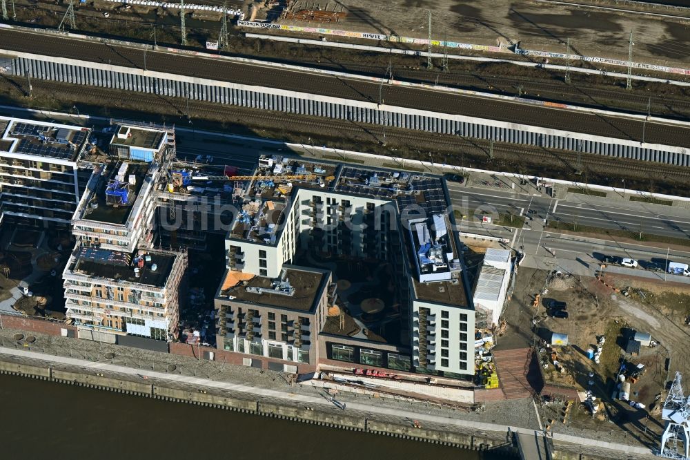 Luftbild Hamburg - Neubau Wohn- und Geschäftshaus Creative Blocks am Baakenhafen an der Versmannstraße im Ortsteil HafenCity in Hamburg, Deutschland