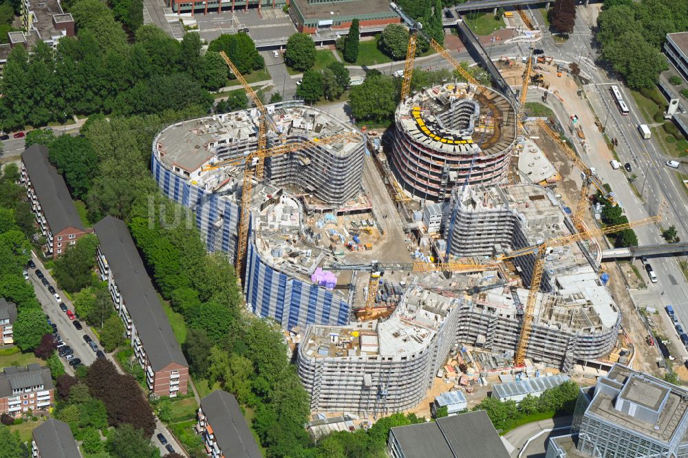 Hamburg aus der Vogelperspektive: Neubau Wohn- und Geschäftshaus Viertel Ipanema am Überseering in Hamburg, Deutschland