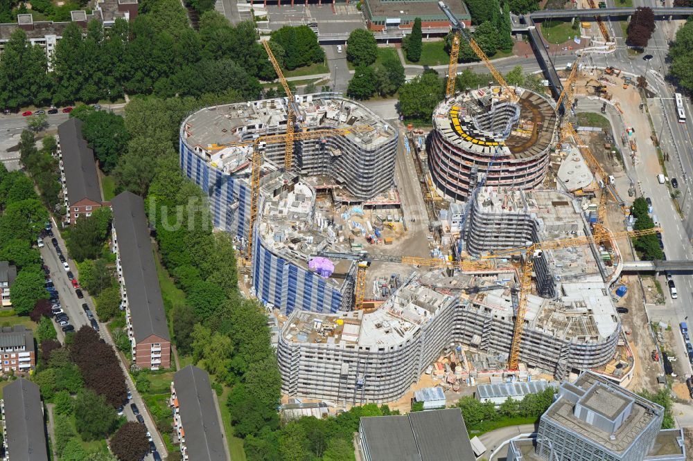 Luftbild Hamburg - Neubau Wohn- und Geschäftshaus Viertel Ipanema am Überseering in Hamburg, Deutschland