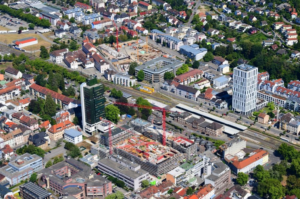 Luftaufnahme Lörrach - Neubau Wohn- und Geschäftshaus Viertel Lö in Lörrach im Bundesland Baden-Württemberg, Deutschland