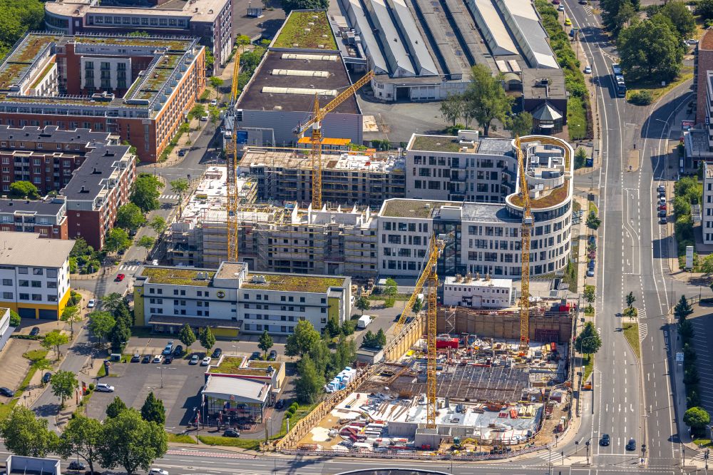 Luftbild Essen - Neubau Wohn- und Geschäftshaus Viertel der Projekte Max & Moritz und Essen - Weststadt in Essen im Bundesland Nordrhein-Westfalen, Deutschland