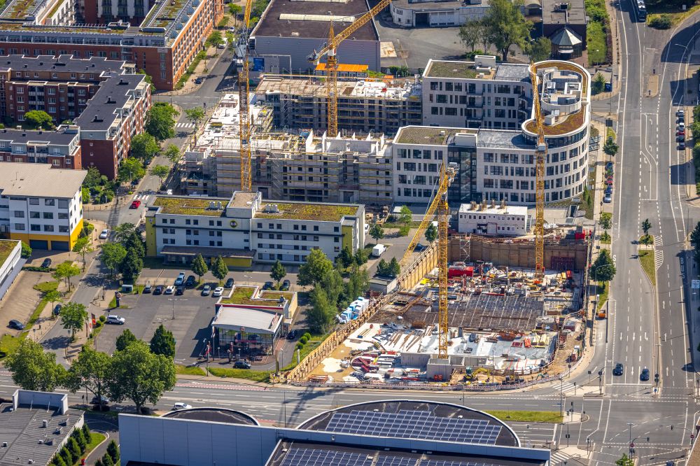 Luftaufnahme Essen - Neubau Wohn- und Geschäftshaus Viertel der Projekte Max & Moritz und Essen - Weststadt in Essen im Bundesland Nordrhein-Westfalen, Deutschland