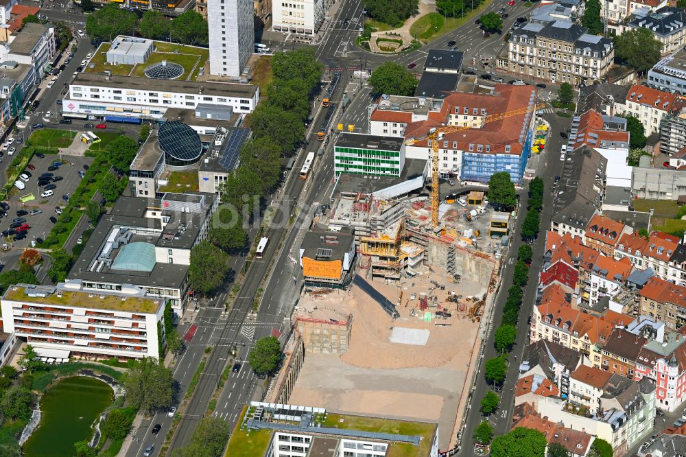 Luftaufnahme Heidelberg - Neubau eines Wohn- und Geschäftshauses im Ortsteil Weststadt in Heidelberg im Bundesland Baden-Württemberg, Deutschland