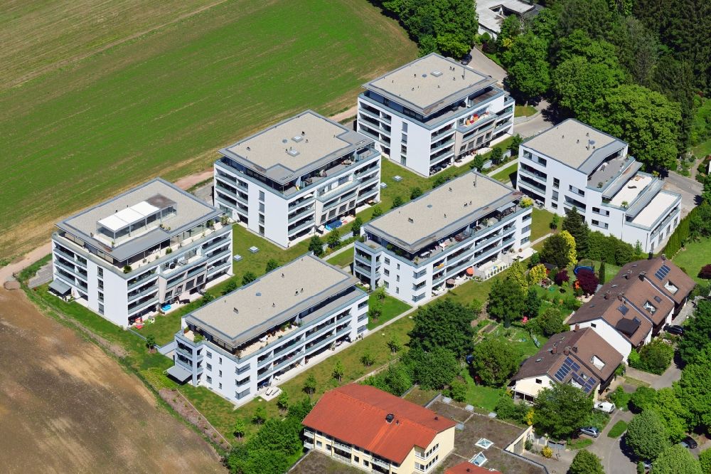 Luftaufnahme Bad Säckingen - Neubau der Wohnanlage im Neubaugebiet Wohnen am Schöpfebach in Bad Säckingen im Bundesland Baden-Württemberg