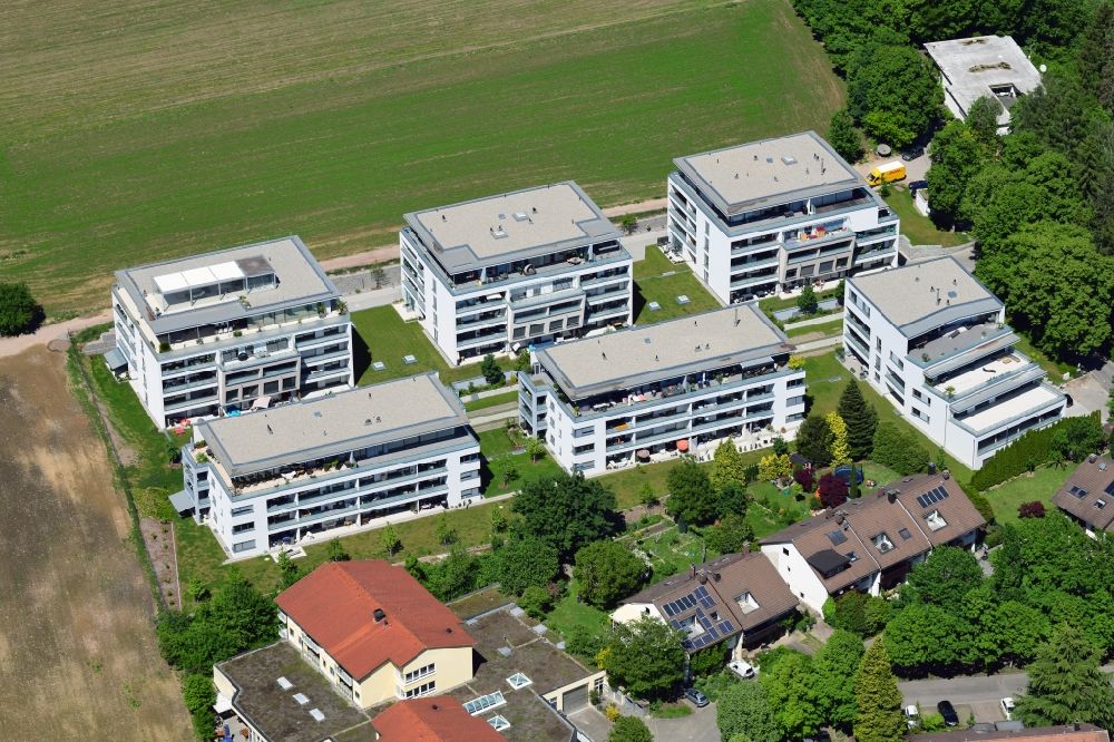 Bad Säckingen von oben - Neubau der Wohnanlage im Neubaugebiet Wohnen am Schöpfebach in Bad Säckingen im Bundesland Baden-Württemberg