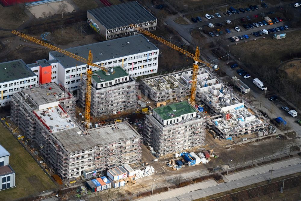 Luftbild Berlin - Neubau Wohngebiet der Mehrfamilienhaussiedlung Zossener Höfe in Berlin, Deutschland