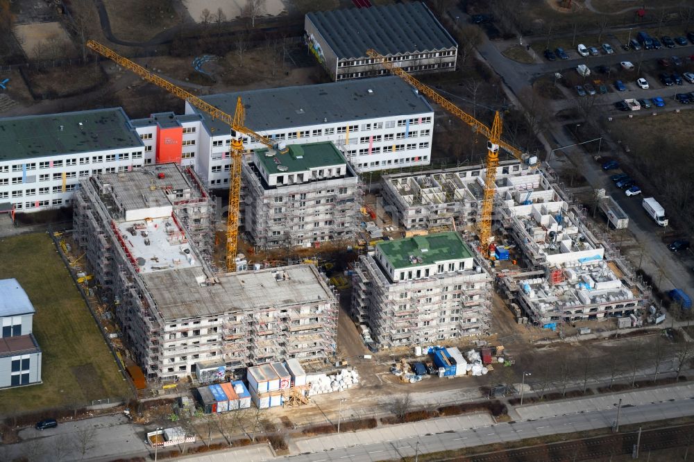 Luftaufnahme Berlin - Neubau Wohngebiet der Mehrfamilienhaussiedlung Zossener Höfe in Berlin, Deutschland