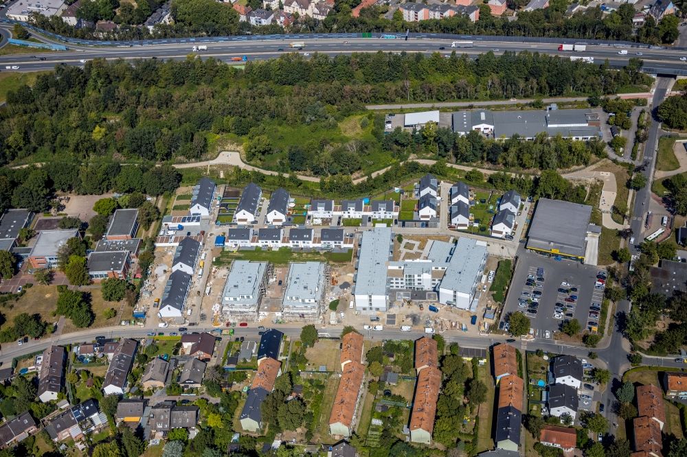 Luftaufnahme Herne - Neubau- Wohngebiet einer Reihenhaus- Siedlung JürgensHof in Herne im Bundesland Nordrhein-Westfalen, Deutschland