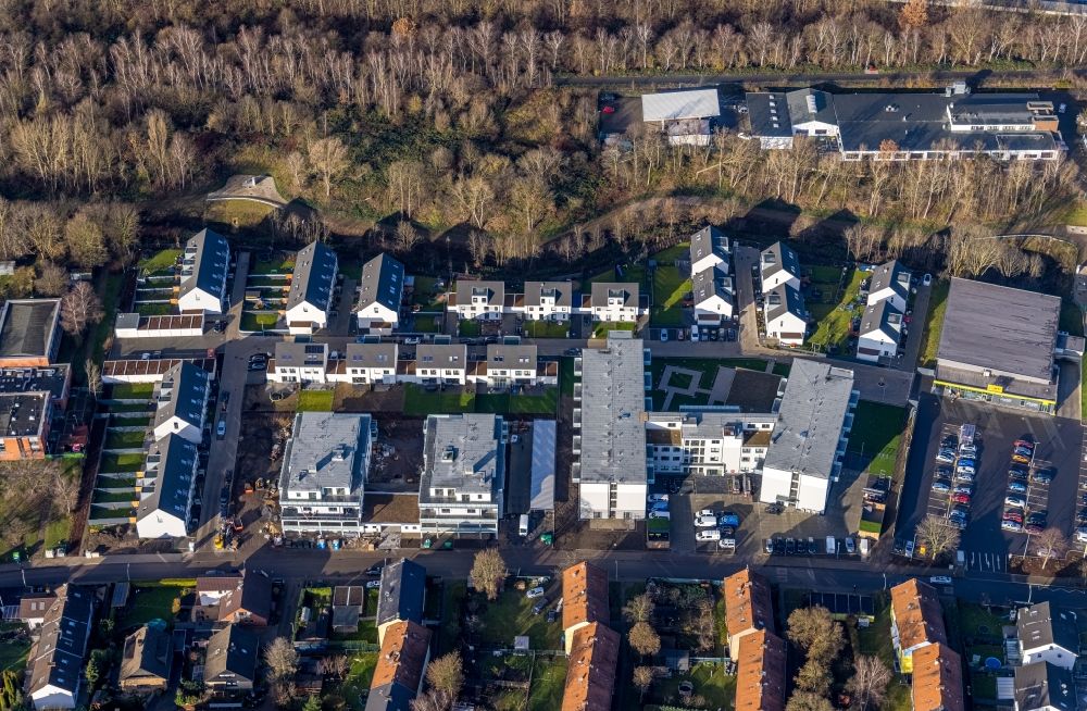 Luftaufnahme Herne - Neubau- Wohngebiet einer Reihenhaus- Siedlung JürgensHof in Herne im Bundesland Nordrhein-Westfalen, Deutschland