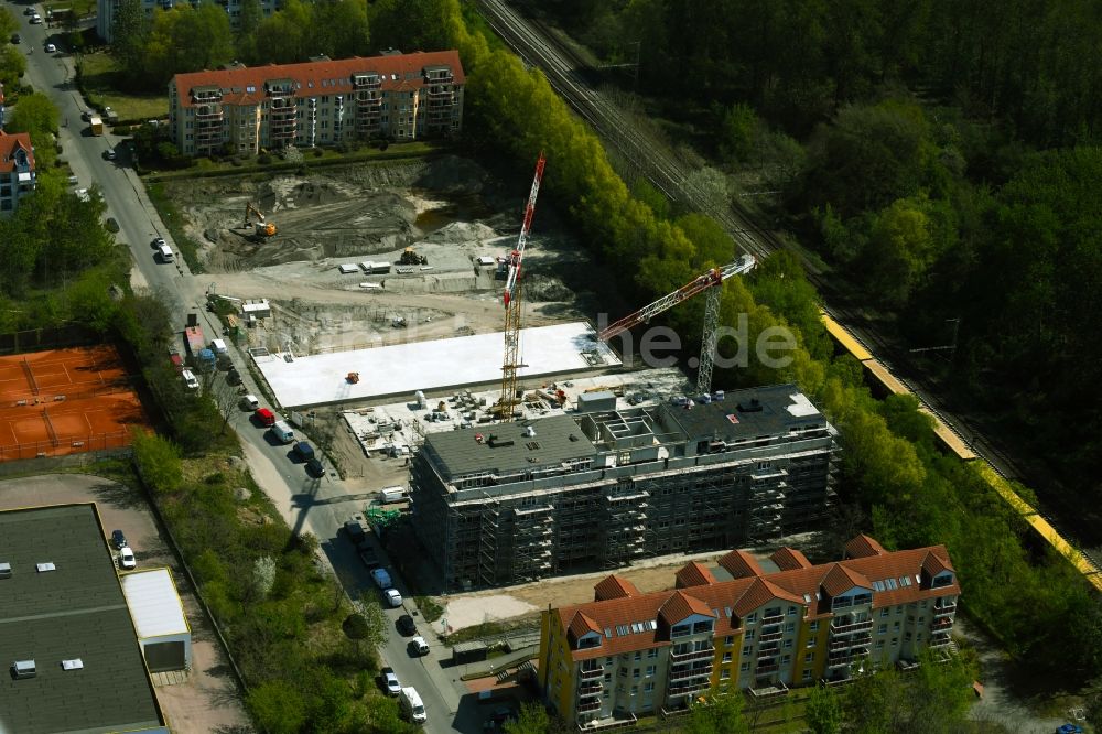 Luftbild Bernau - Neubau- Wohngebiet einer Reihenhaus- Siedlung Am Mahlbusen in Bernau im Bundesland Brandenburg, Deutschland