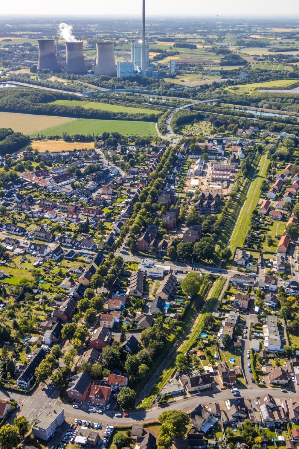 Luftbild Hamm - Neubau- Wohngebiet einer Reihenhaus- Siedlung Zum Torksfeld im Ortsteil Herringen in Hamm im Bundesland Nordrhein-Westfalen, Deutschland