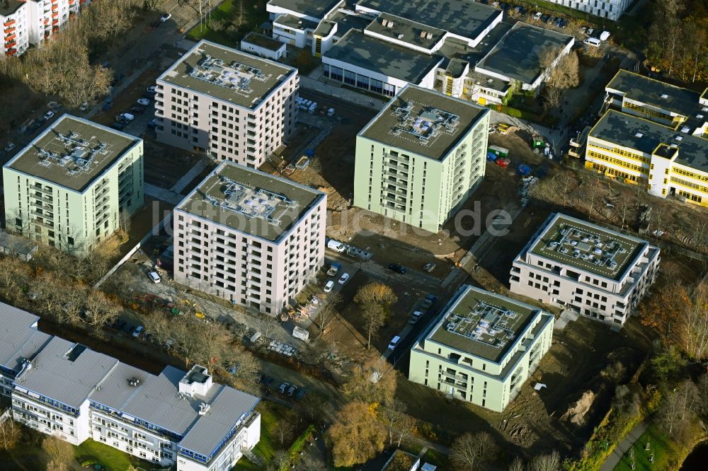 Luftbild Berlin - Neubau eines Wohngebiet- Stadtquartiers Theodor Quartier am Senftenberger Ring in Berlin, Deutschland