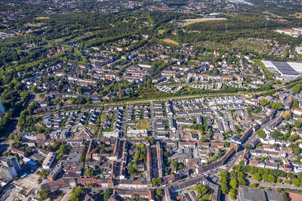 Gelsenkirchen von oben - Neubau- und Wohngebiets- Siedlung am ehemaligen Küppersbuschgelände in Gelsenkirchen im Bundesland Nordrhein-Westfalen