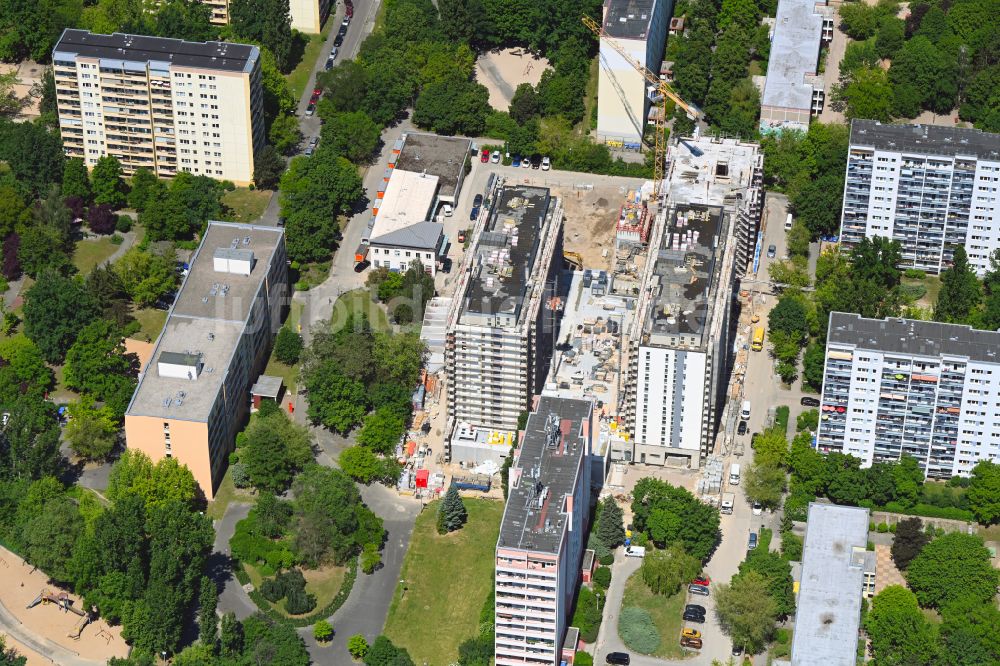 Berlin von oben - Neubau eines Wohnhauses an der Marchwitzastraße im Ortsteil Marzahn in Berlin, Deutschland