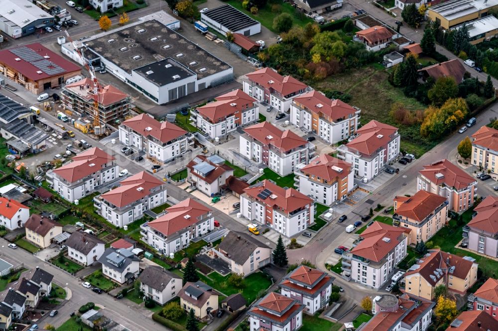 Luftaufnahme Ettenheim - Neubau von Wohnhäuser im Kreuzerweg in Ettenheim im Bundesland Baden-Württemberg, Deutschland