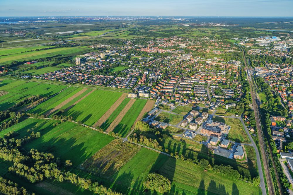 Luftbild Buxtehude - Neubaugebiet einer Mehrfamilienhaus-Wohnanlage Köngsdamm in Buxtehude im Bundesland Niedersachsen, Deutschland