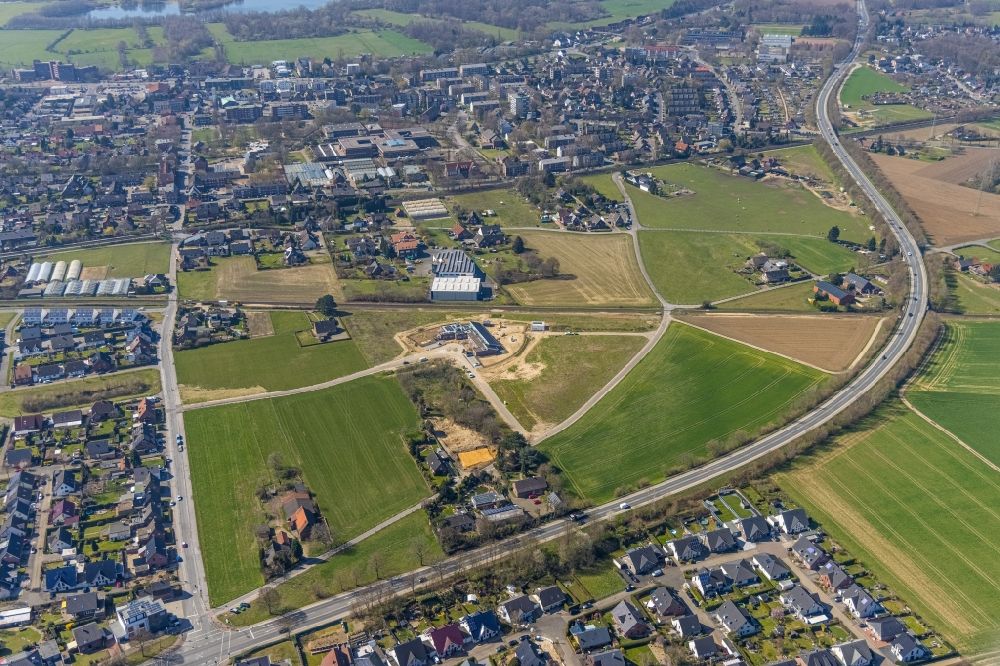 Luftbild Wesel - Neubeu eines Kindergartens am Hessenweg in Wesel im Bundesland Nordrhein-Westfalen, Deutschland