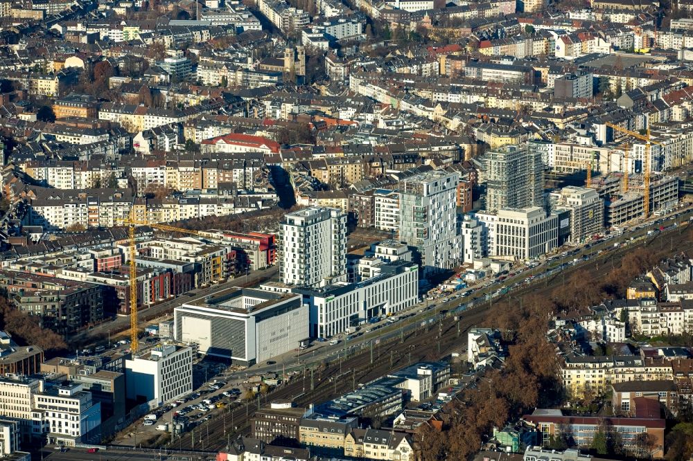 Luftaufnahme Düsseldorf - Neue Stadtquartiere Derendorf und Le Quartier Central in Düsseldorf im Bundesland Nordrhein-Westfalen