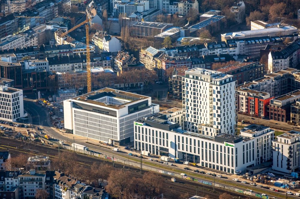 Düsseldorf aus der Vogelperspektive: Neue Stadtquartiere Derendorf und Le Quartier Central in Düsseldorf im Bundesland Nordrhein-Westfalen