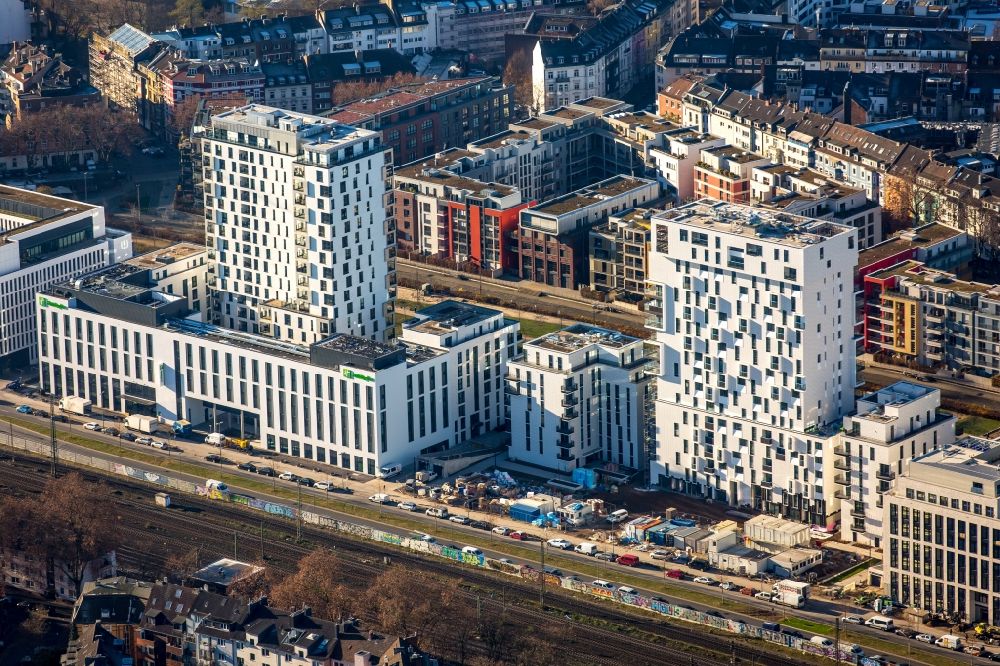 Luftbild Düsseldorf - Neue Stadtquartiere Derendorf und Le Quartier Central in Düsseldorf im Bundesland Nordrhein-Westfalen