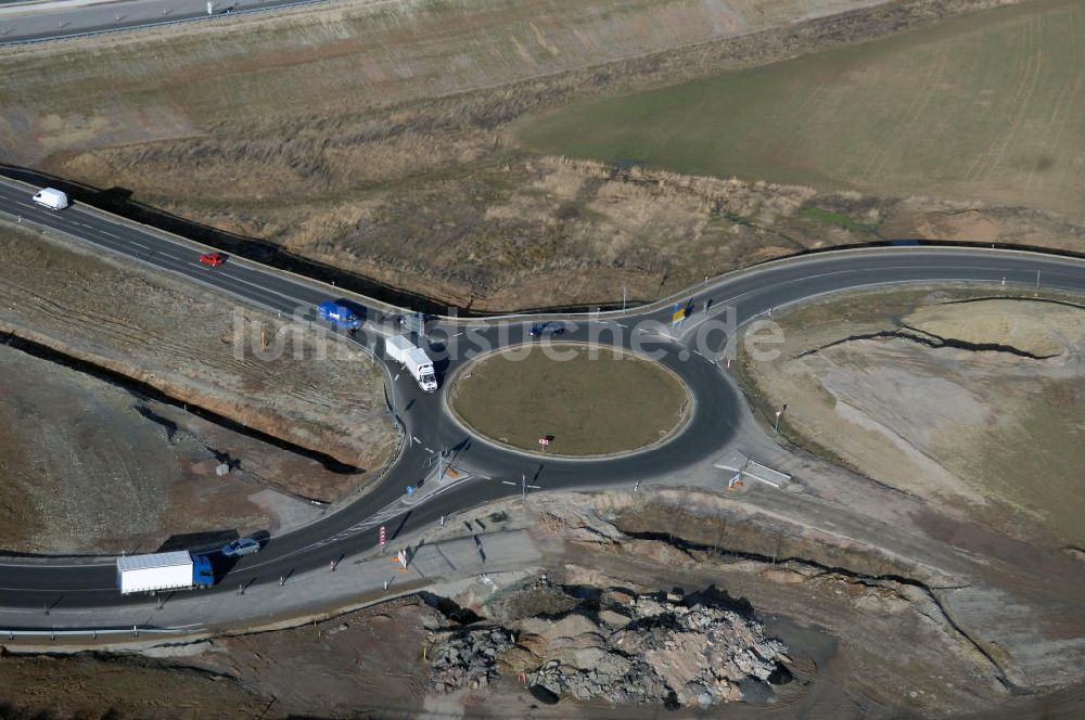 Luftaufnahme Deubachshof - Neuer A4 -Autobahnverlauf bei Deubachshof - new A4 motorway course E40 / A4 near Deubachshof in thuringia