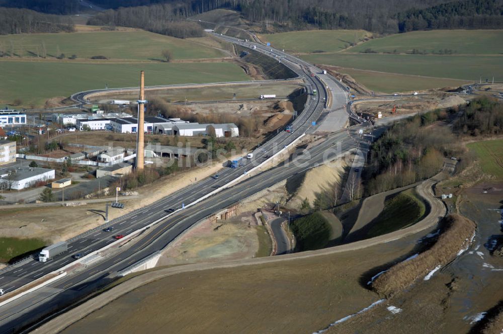 Deubachshof aus der Vogelperspektive: Neuer A4 -Autobahnverlauf bei Deubachshof - new A4 motorway course E40 / A4 near Deubachshof in thuringia