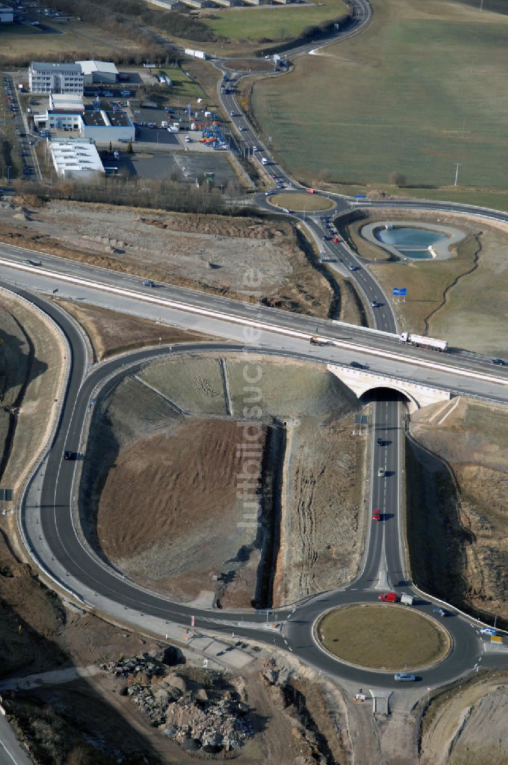Luftbild Deubachshof - Neuer A4 -Autobahnverlauf bei Deubachshof - new A4 motorway course E40 / A4 near Deubachshof in thuringia
