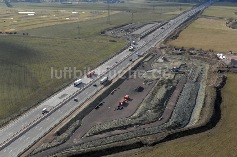 Großenlupnitz aus der Vogelperspektive: Neuer A4 -Autobahnverlauf bei Großenlupnitz - new A4 motorway course E40 / A4 near großenlupnitz in thuringia