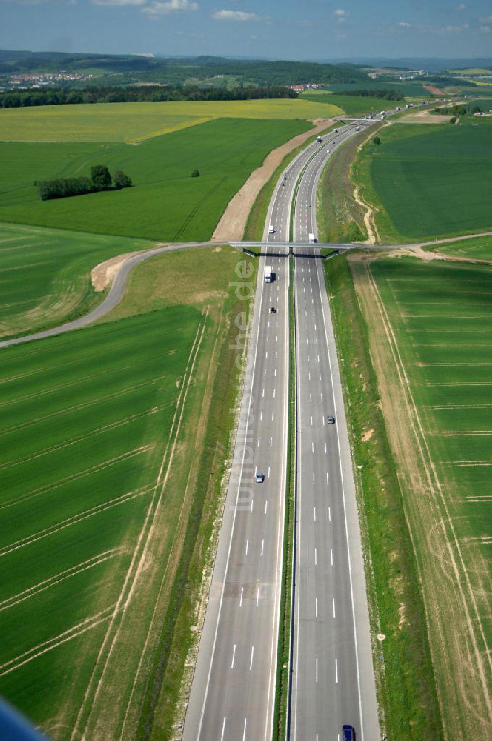 Hötzelsroda aus der Vogelperspektive: Neuer A4 -Autobahnverlauf bei Hötzelsroda - new A4 motorway course E40 / A4 near Hötzelsroda in thuringia