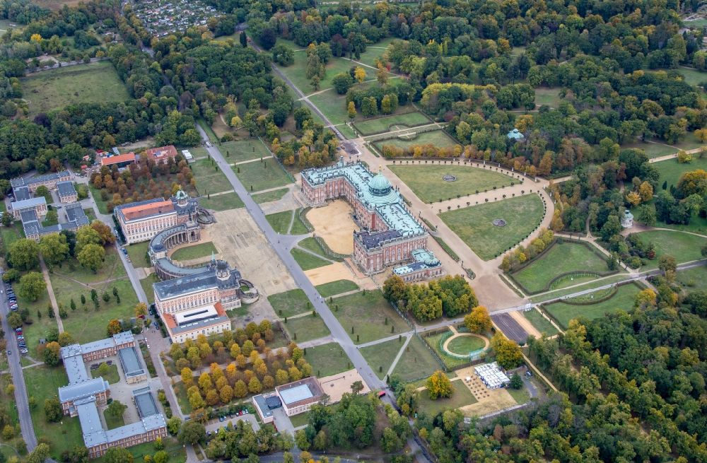 Potsdam von oben - Neues Palais im Ortsteil Westliche Vorstadt in Potsdam im Bundesland Brandenburg, Deutschland