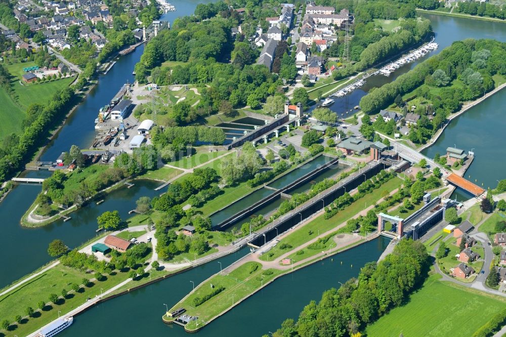 Waltrop aus der Vogelperspektive: Neues Schiffshebewerk und Sparschleuse in Waltrop im Bundesland Nordrhein-Westfalen