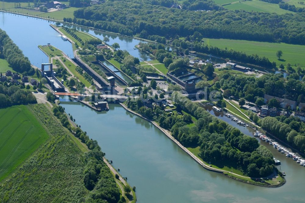 Luftaufnahme Waltrop - Neues Schiffshebewerk und Sparschleuse in Waltrop im Bundesland Nordrhein-Westfalen