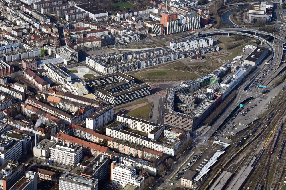 Basel aus der Vogelperspektive: Neues Stadtquartier Erlenmatt in Basel in der Schweiz