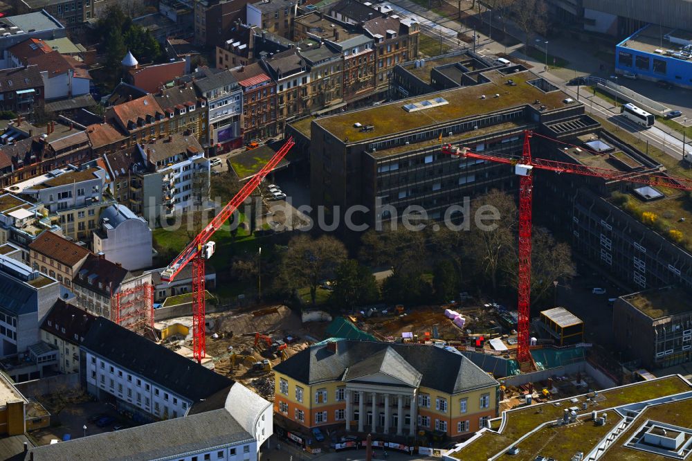 Karlsruhe aus der Vogelperspektive: Neugestaltung des Baudenkmales Markgräfliche Palais in Karlsruhe im Bundesland Baden-Württemberg, Deutschland
