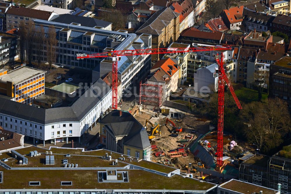 Luftbild Karlsruhe - Neugestaltung des Baudenkmales Markgräfliche Palais in Karlsruhe im Bundesland Baden-Württemberg, Deutschland
