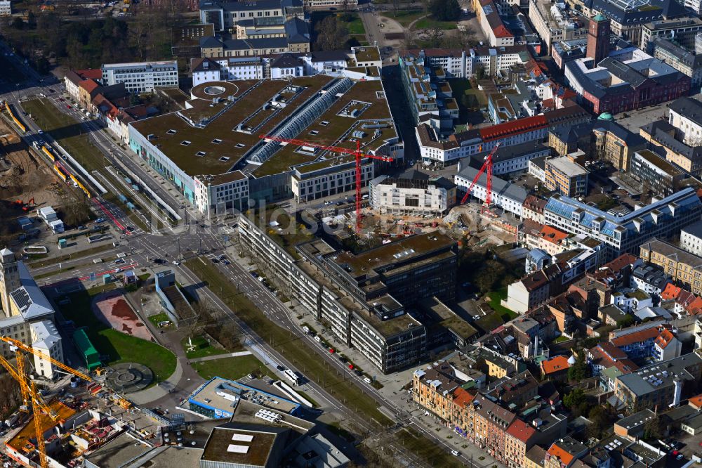 Karlsruhe von oben - Neugestaltung des Baudenkmales Markgräfliche Palais in Karlsruhe im Bundesland Baden-Württemberg, Deutschland