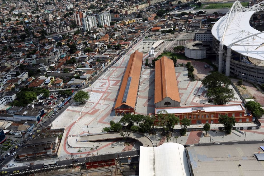 Rio de Janeiro von oben - Neugestaltung des Umfeldes am Stadion Estadio Olimpico Joao Havelange - Nilton Santos Stadium in Rio de Janeiro in Brasilien