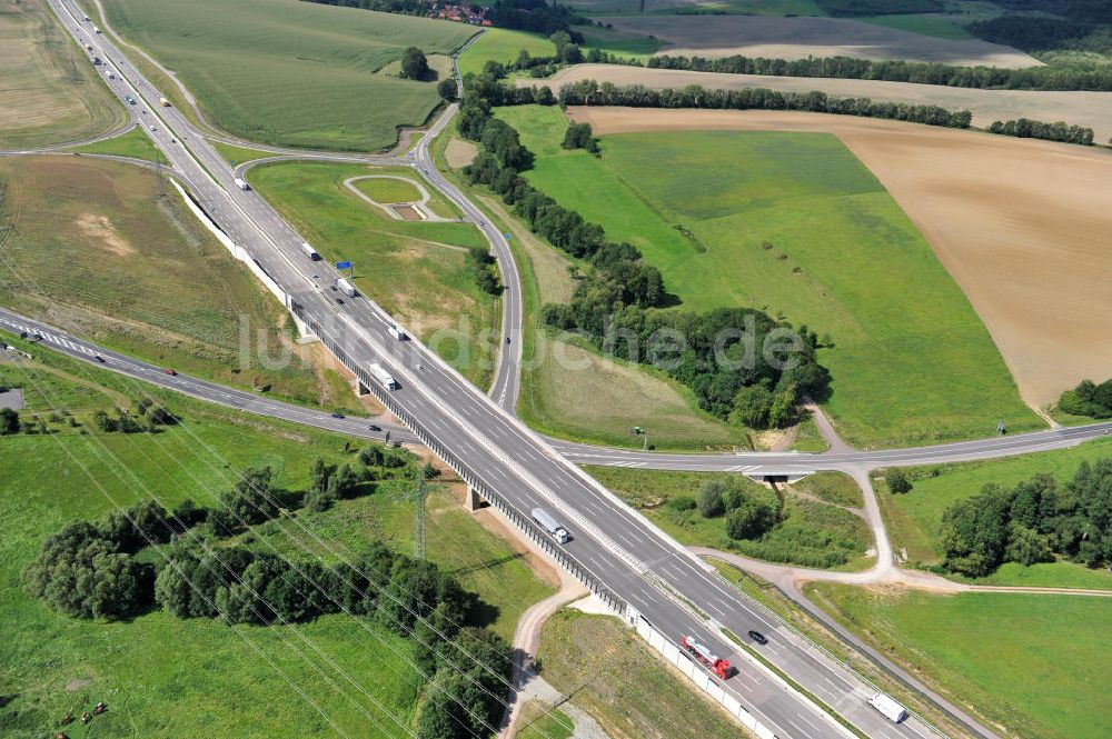 Luftbild Großenlupnitz - Nordverlegung / Umfahrung Hörselberge der Autobahn E40 / A4 in Thüringen